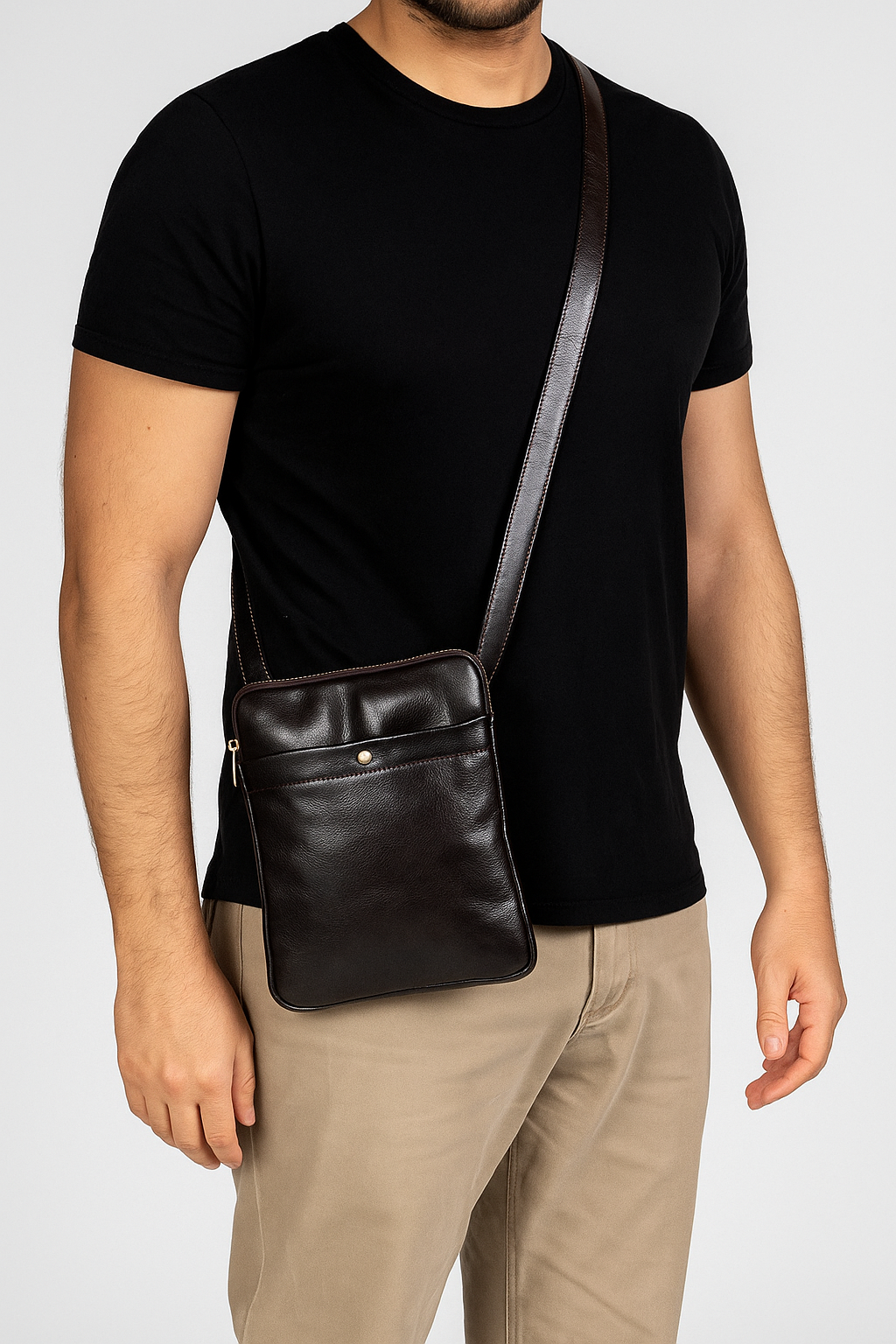 Men’s Italian Leather Crossbody Bag — Modex™