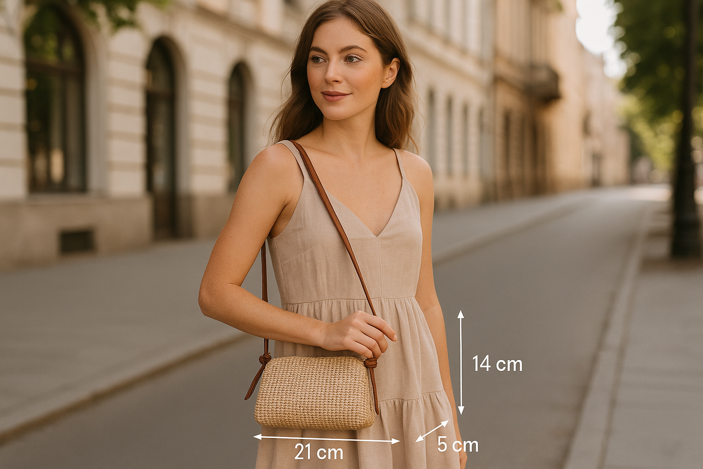 Compact Leather & Raffia Bag – Handmade in Italy, Premium Craftsmanship