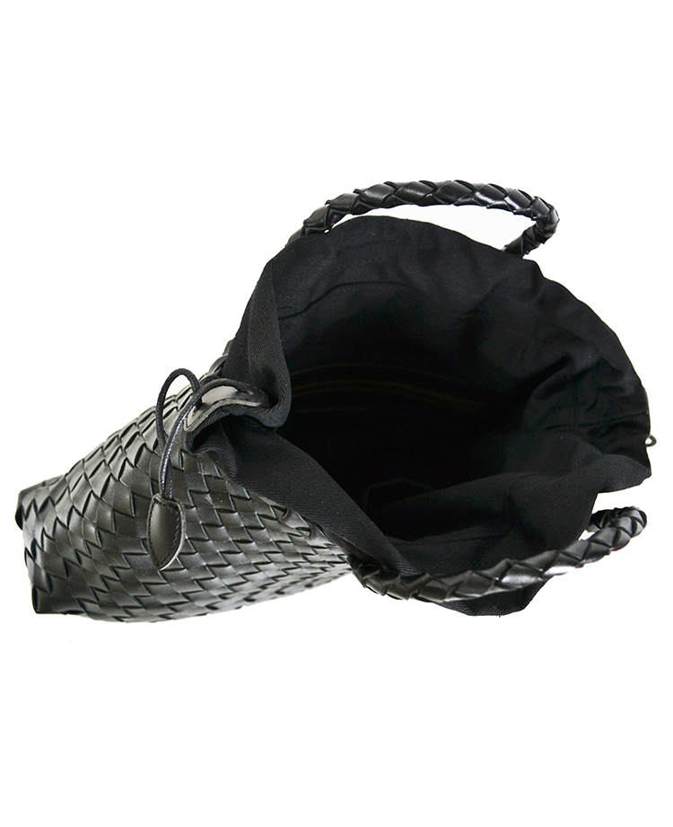 Woven Leather Top-Handle Bag