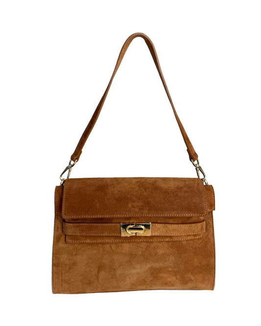 Italian Suede Shoulder/Clutch — refined and versatile