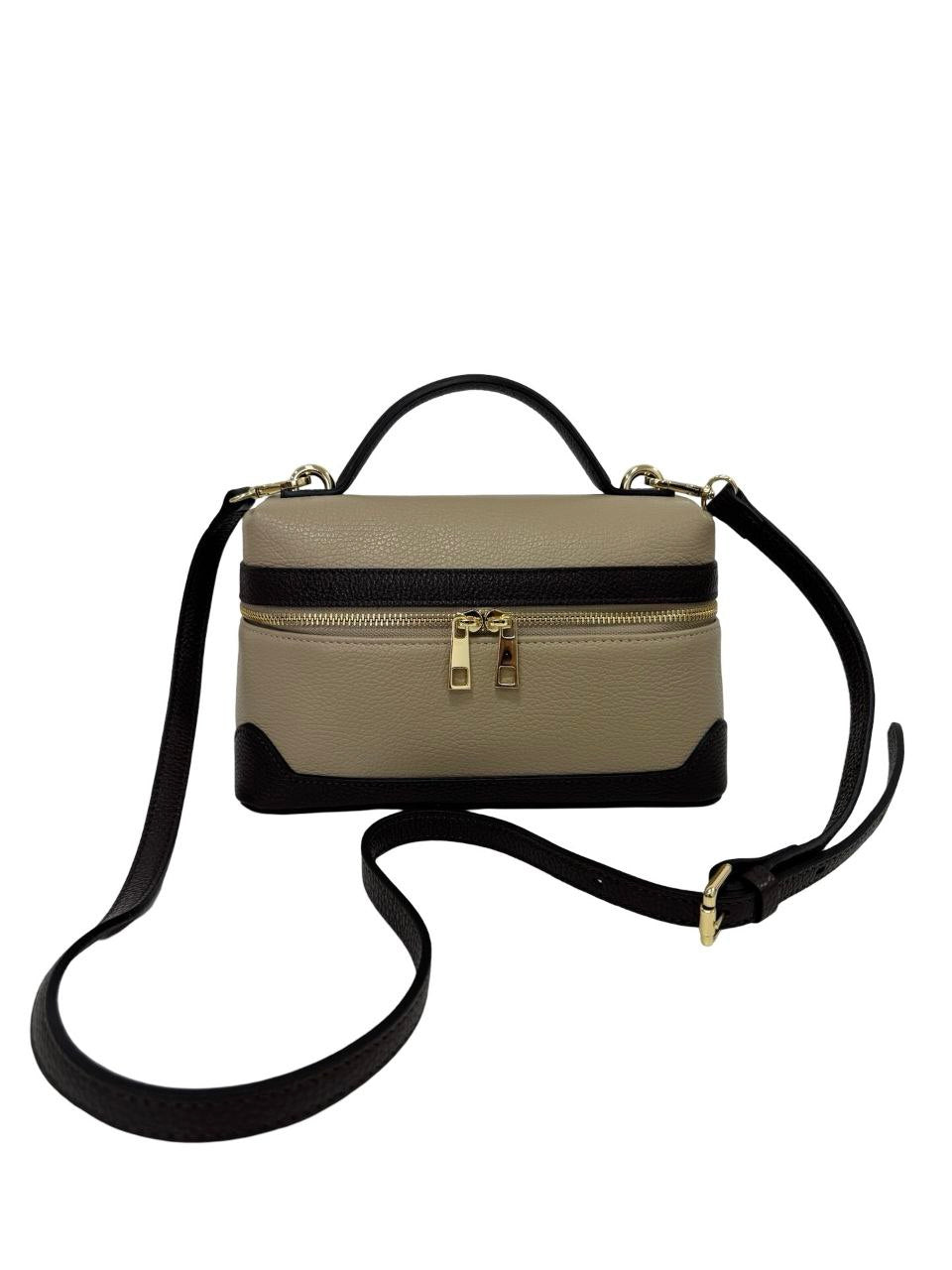 Compact Leather Top-Handle Crossbody