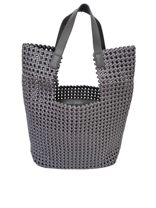 Handwoven Italian Leather & Nylon Shopper Bag by Modex™