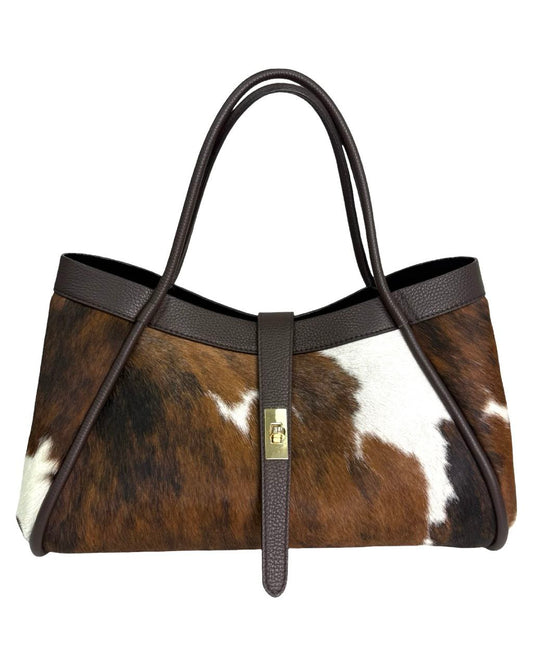 Cowhide Hair-On Leather Tote — each piece is one-of-a-kind