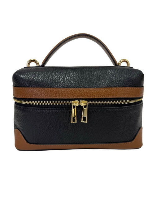 Compact Leather Top-Handle Crossbody