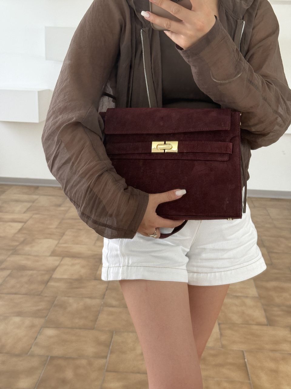 Italian Suede Shoulder/Clutch — refined and versatile