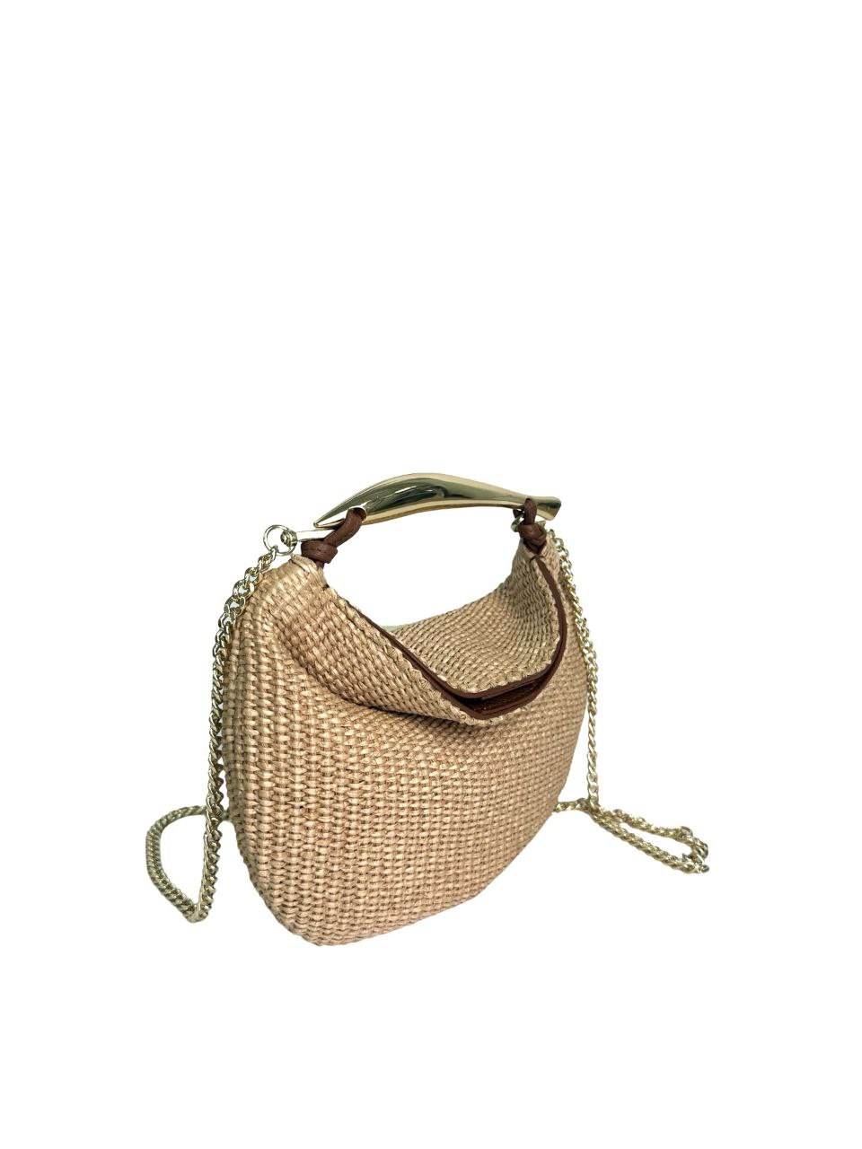Genuine Leather and Raffia Handbag – Premium Quality, Made in Italy