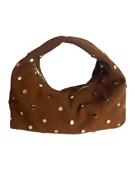 Studded Italian Suede Hobo Bag — Bold Luxury