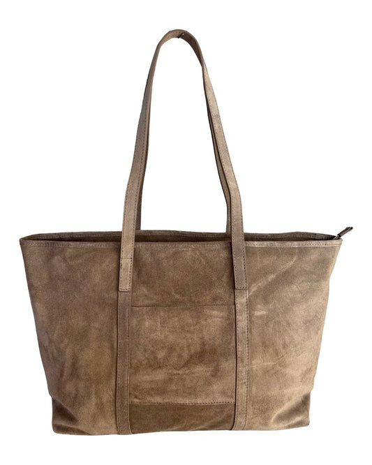 Italian Suede Shopper — spacious & lightweight