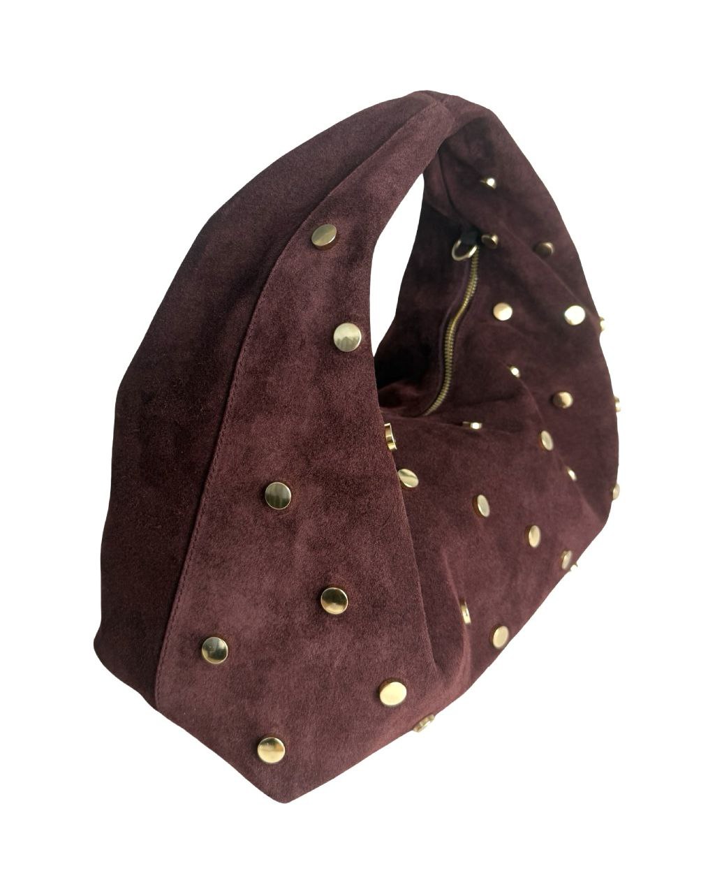 Studded Italian Suede Hobo Bag — Bold Luxury