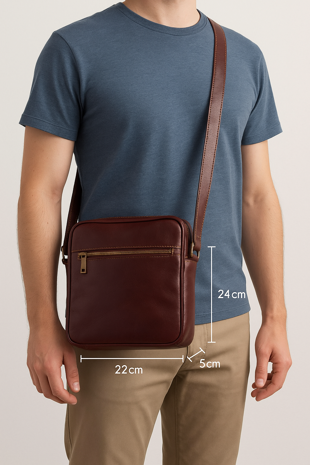 Men’s Compact Italian Leather Bag by Modex™ — Premium Quality, Made in Italy