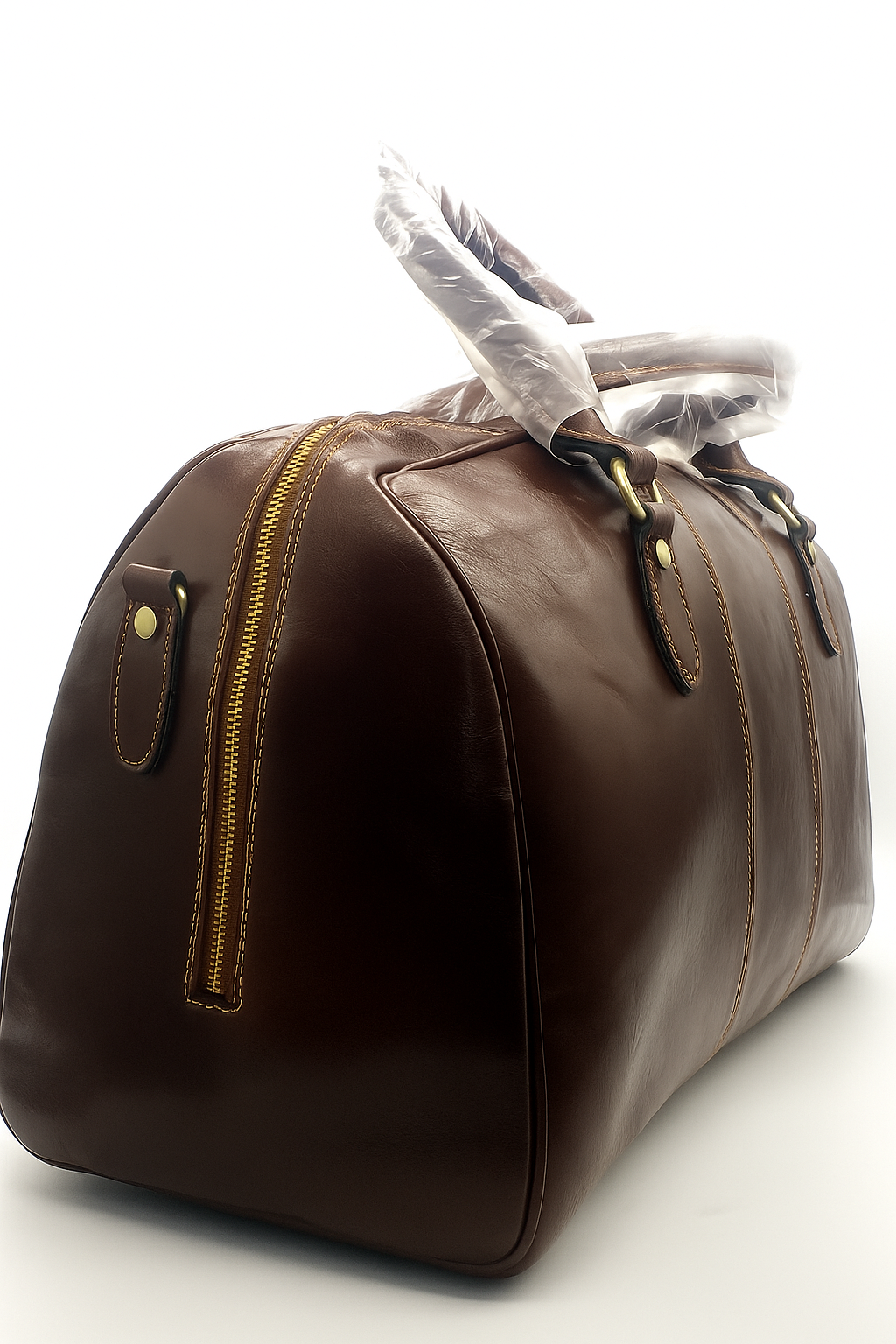 Genuine Leather Travel Duffel — Removable Shoulder Strap