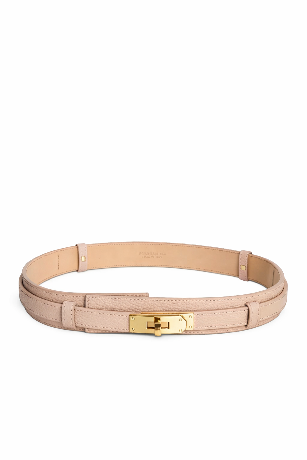Adjustable Italian Leather Belt with Gold Buckle by Modex™