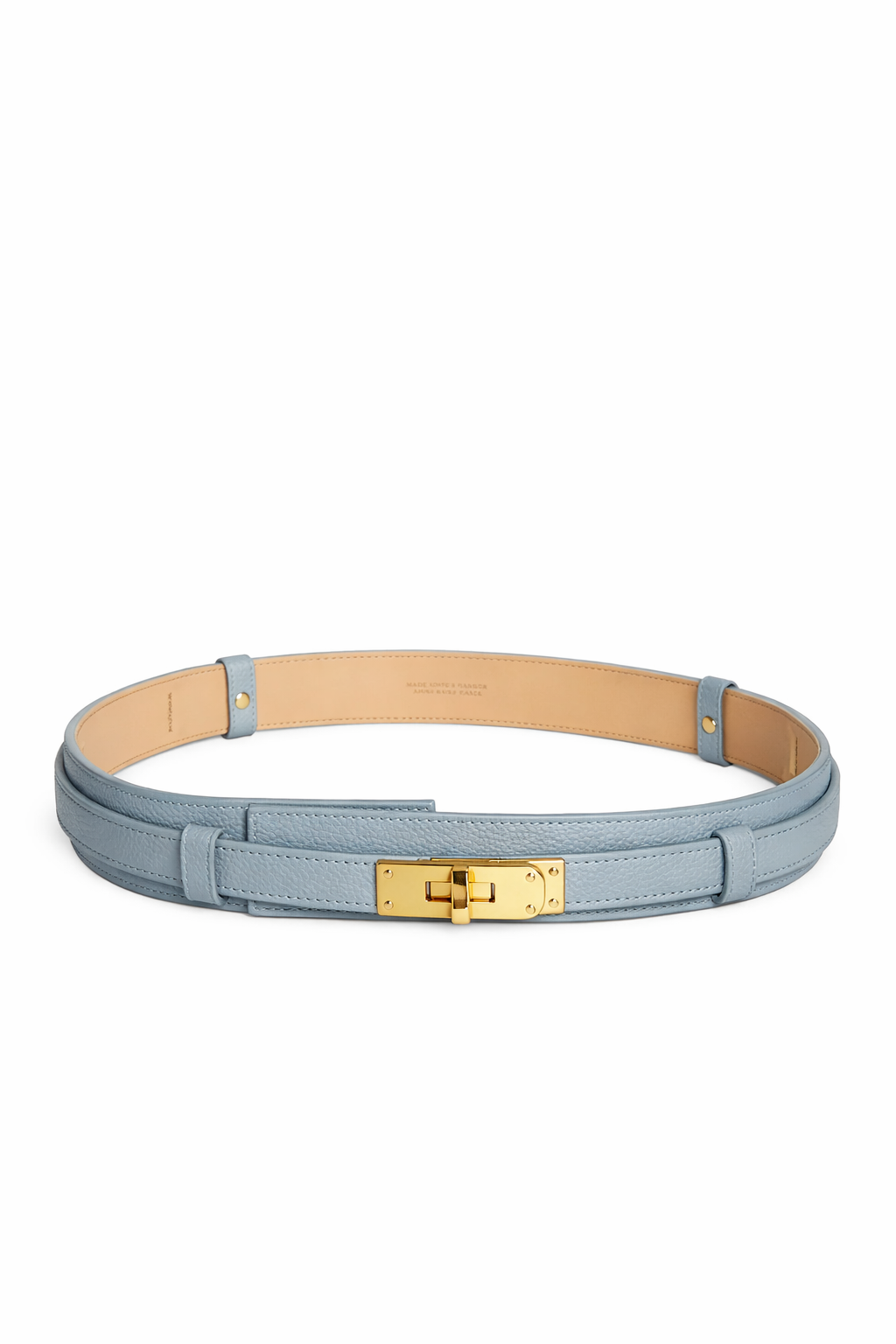 Adjustable Italian Leather Belt with Gold Buckle by Modex™