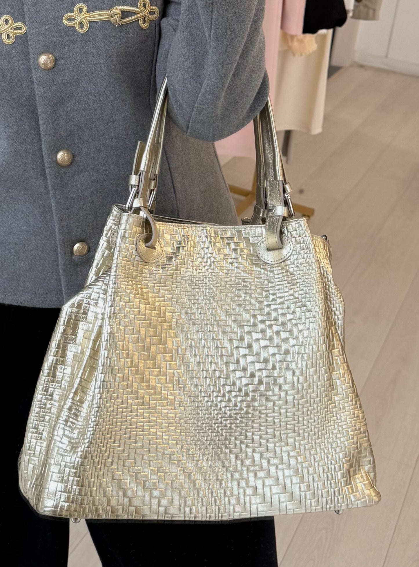 Woven Leather Tote