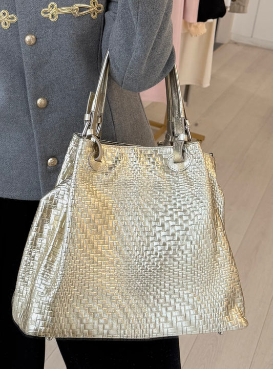 Woven Leather Tote