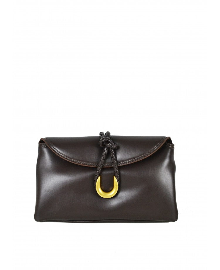 Elegant Leather Pochette — Removable Shoulder Strap