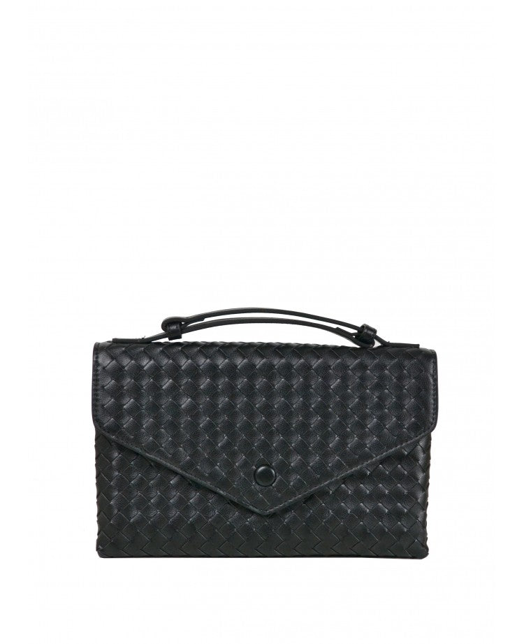 Woven Leather Top Handle Postina Bag