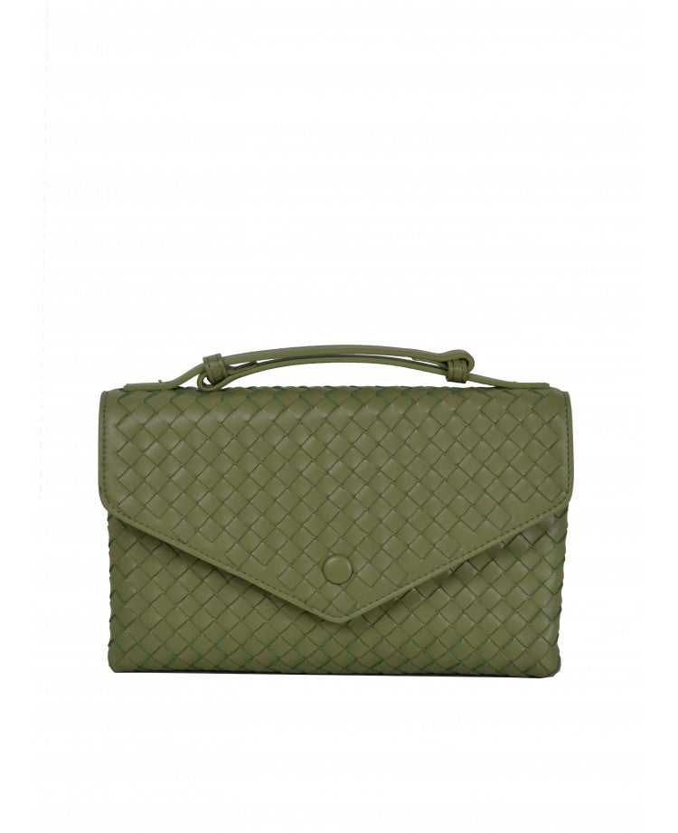 Woven Leather Top Handle Postina Bag