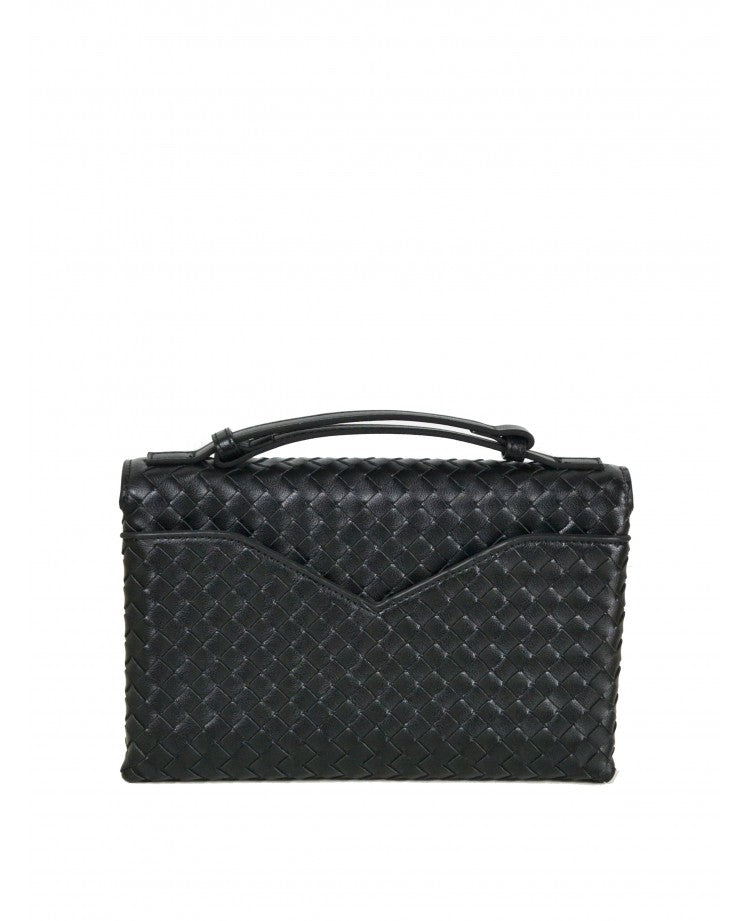Woven Leather Top Handle Postina Bag