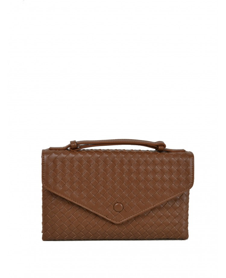 Woven Leather Top Handle Postina Bag