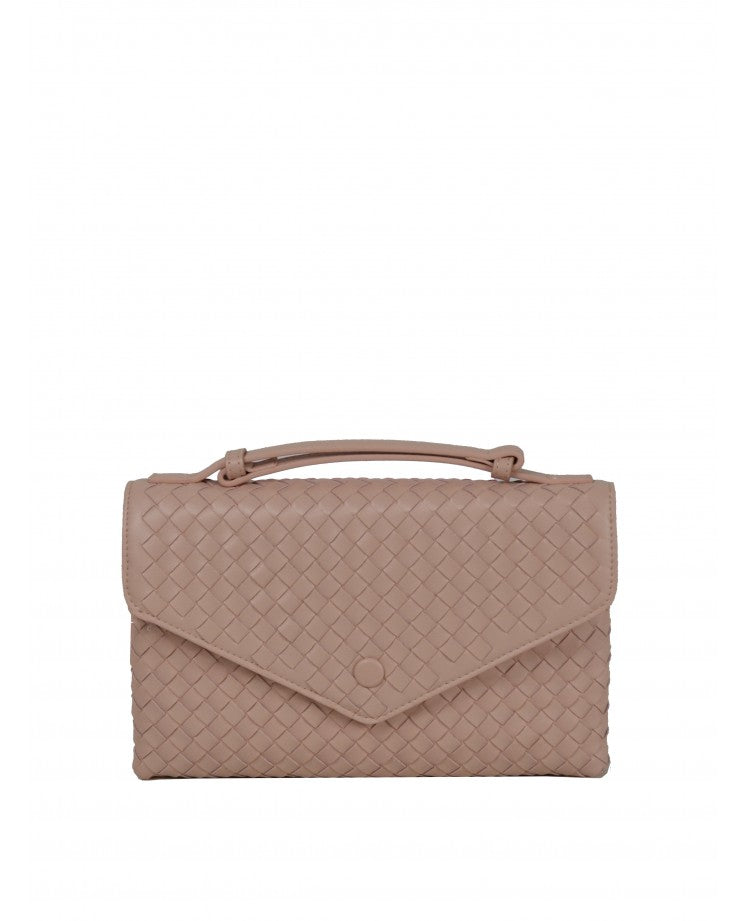 Woven Leather Top Handle Postina Bag