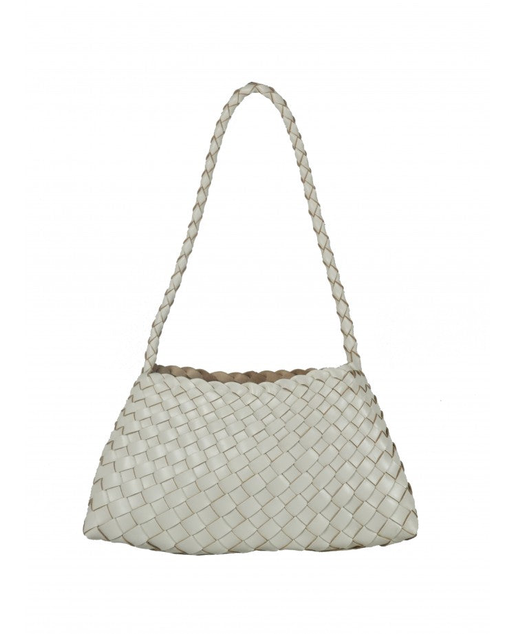 Woven Leather Mini Pouch with Drawstring