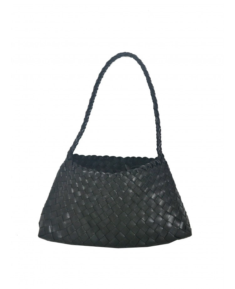 Woven Leather Mini Pouch with Drawstring