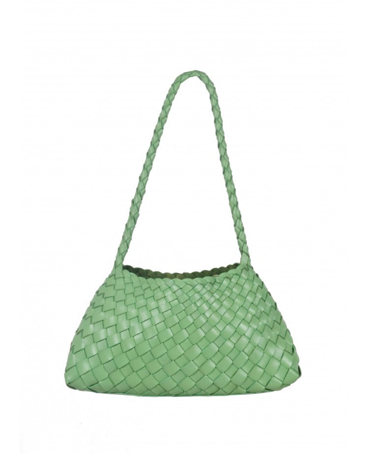 Woven Leather Mini Pouch with Drawstring