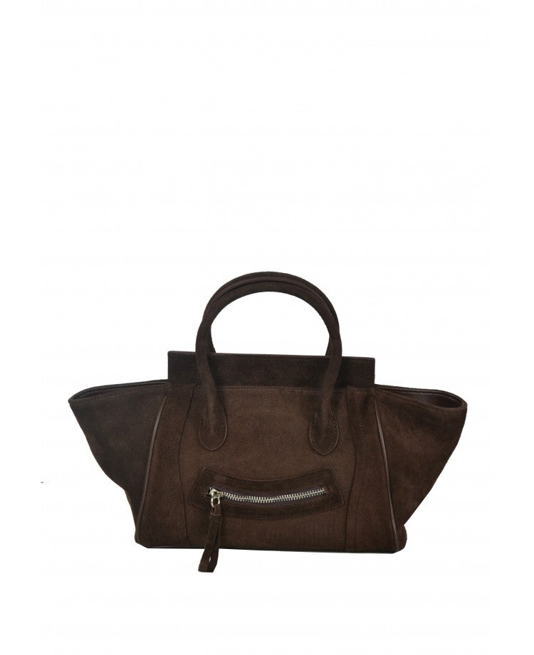 Smiley Suede & Leather Satchel