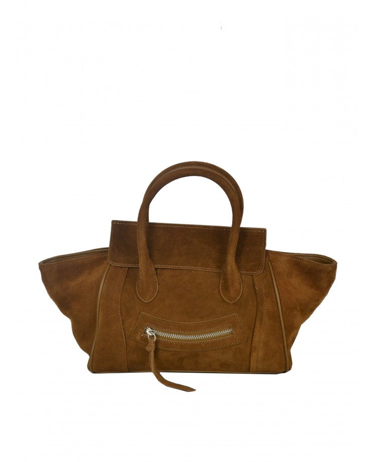 Smiley Suede & Leather Satchel