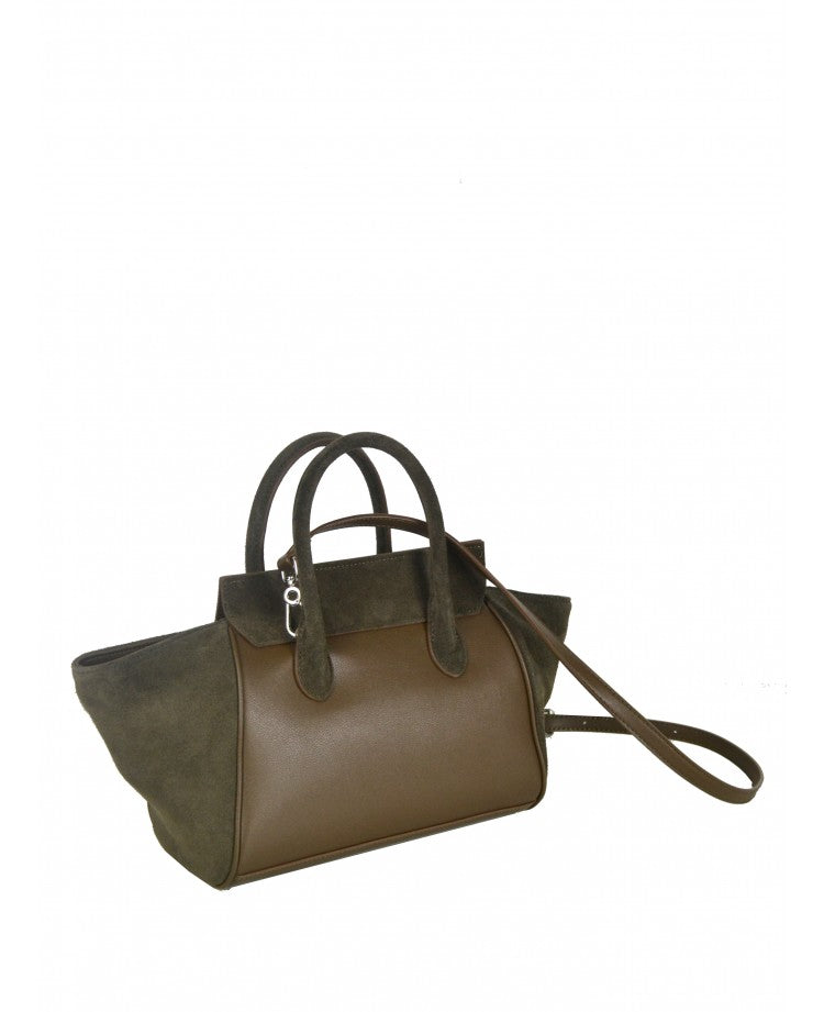 Smiley Suede & Leather Satchel