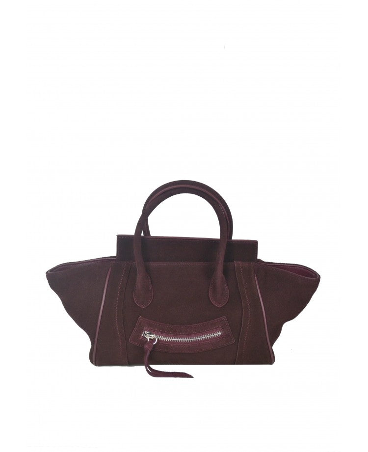 Smiley Suede & Leather Satchel