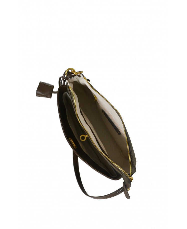 Twist Suede Shoulder Bag