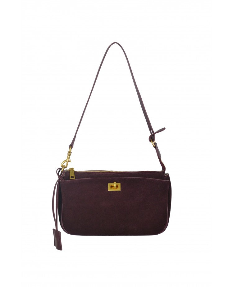 Twist Suede Shoulder Bag
