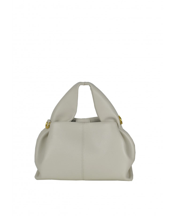 “La Bombolino” Leather Top Handle Bag with Removable Strap