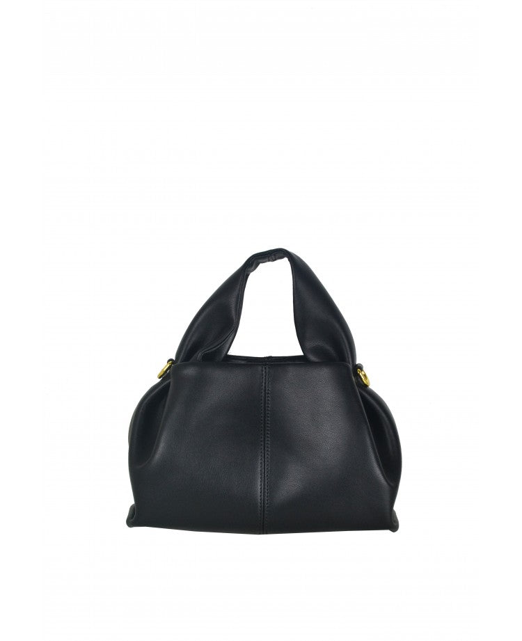 “La Bombolino” Leather Top Handle Bag with Removable Strap