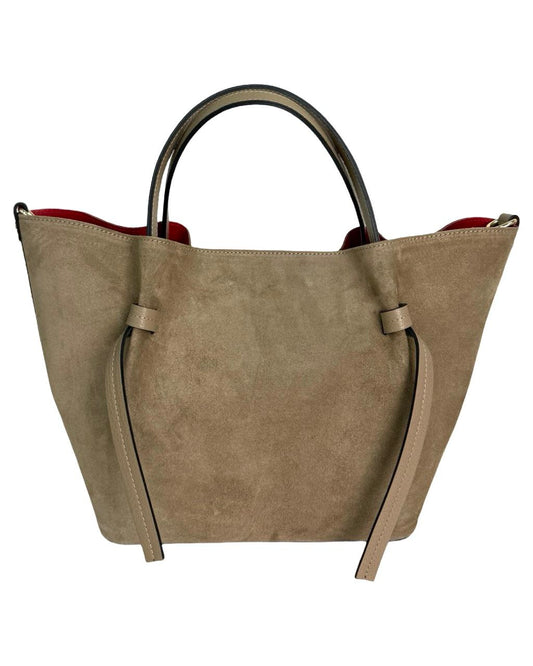 Elegant Suede &amp; Genuine Leather Bag – Premium Italian Quality