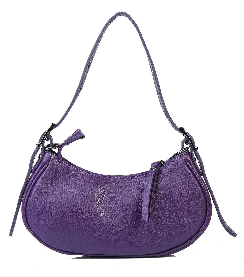Mini Italian Leather Shoulder Bag with Eyelet Strap by Modex™