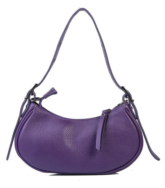Mini Italian Leather Shoulder Bag with Eyelet Strap by Modex™