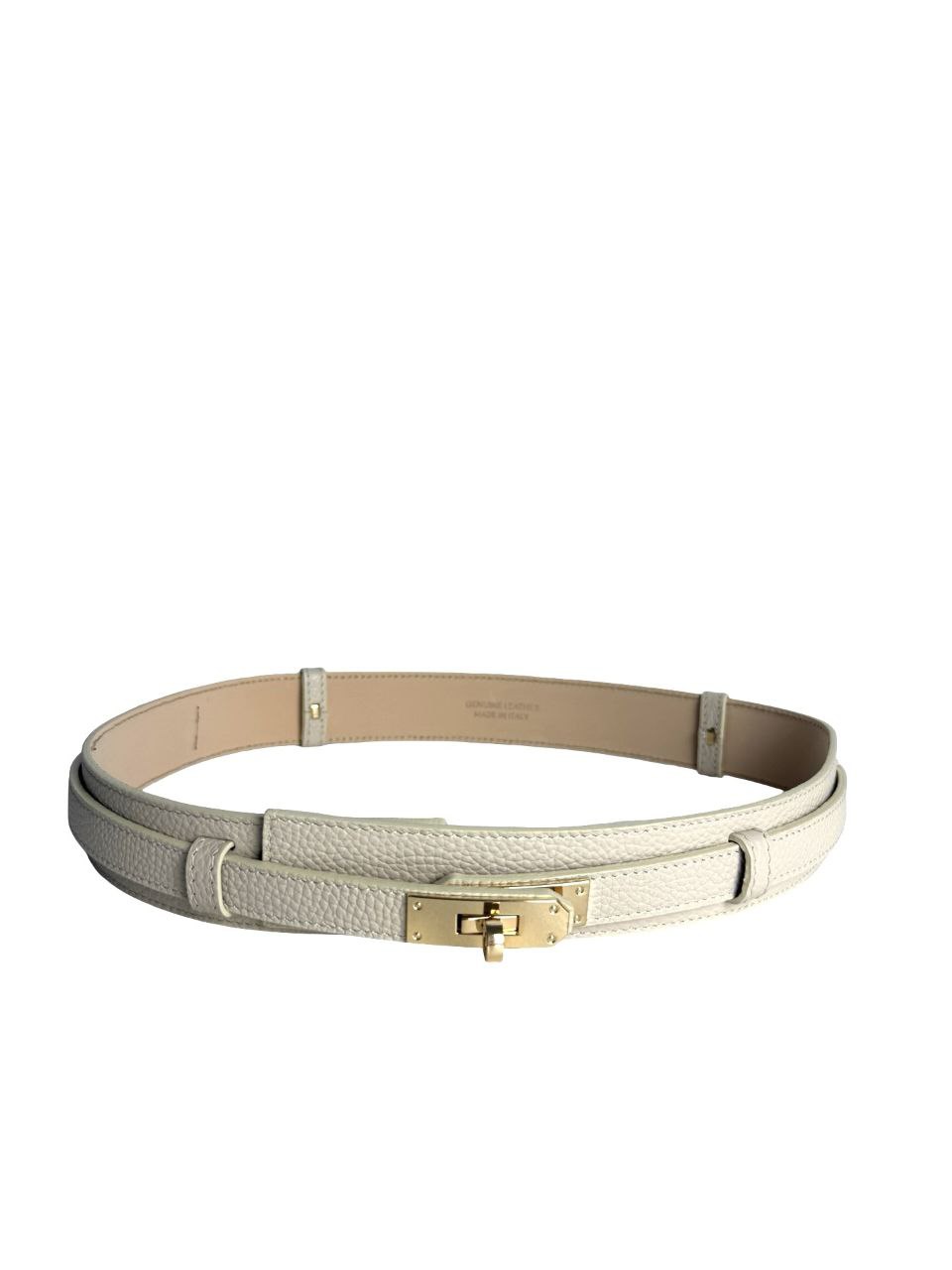 Adjustable Italian Leather Belt with Gold Buckle by Modex™