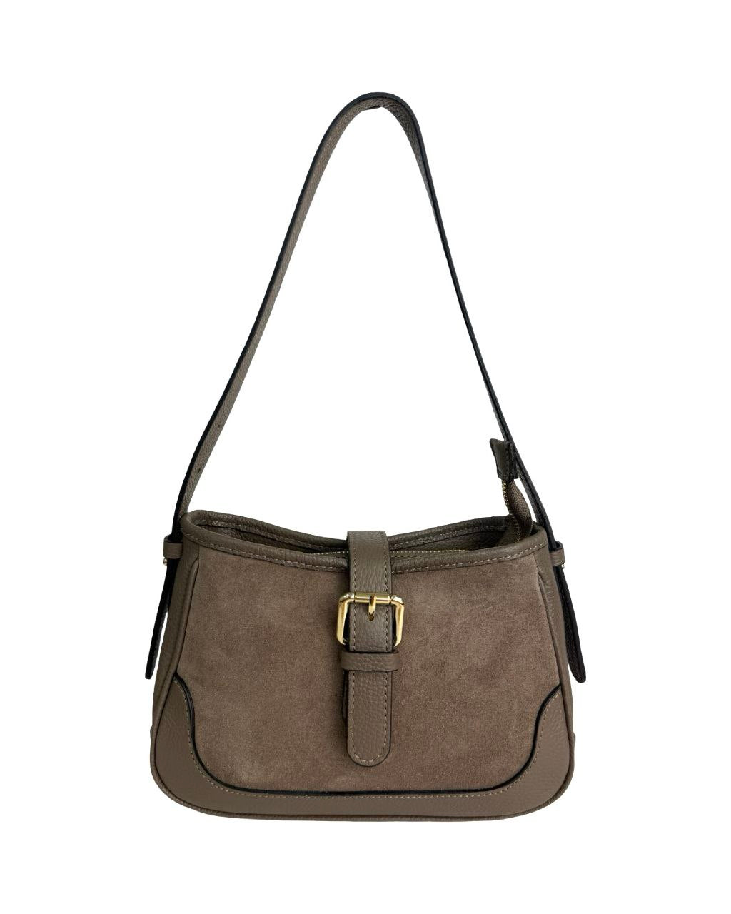 Italian Suede Shoulder Bag — compact yet striking