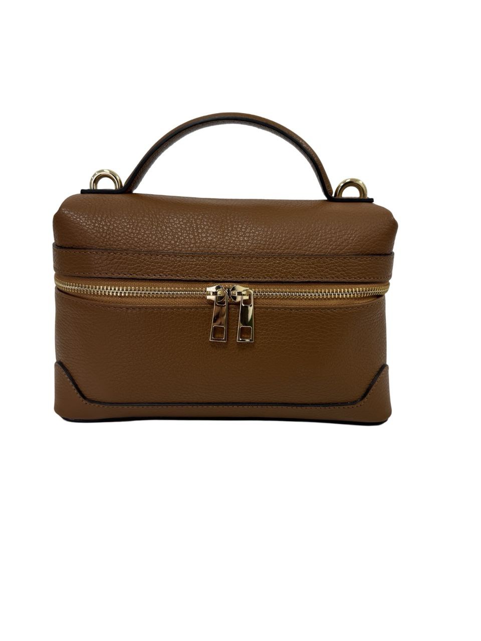 Compact Leather Top-Handle Crossbody