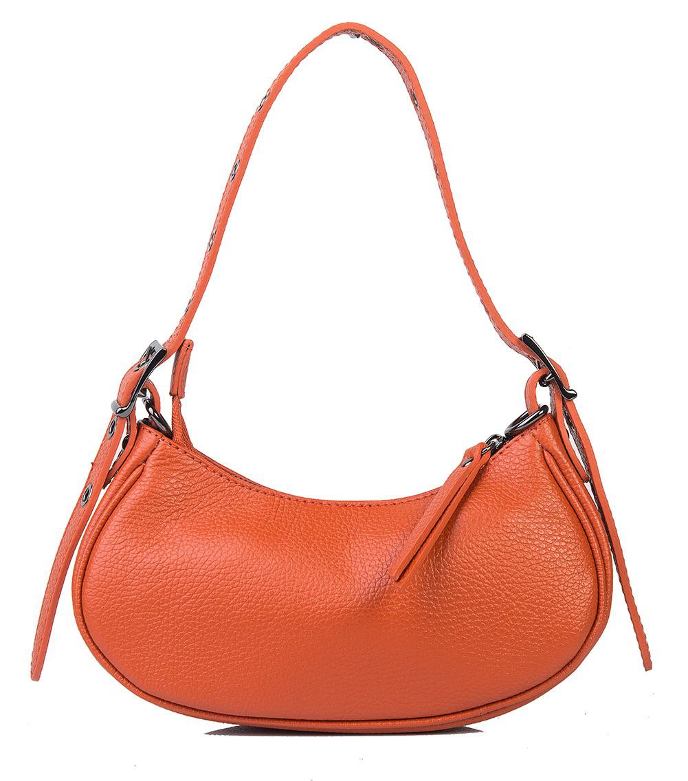 Mini Italian Leather Shoulder Bag with Eyelet Strap by Modex™