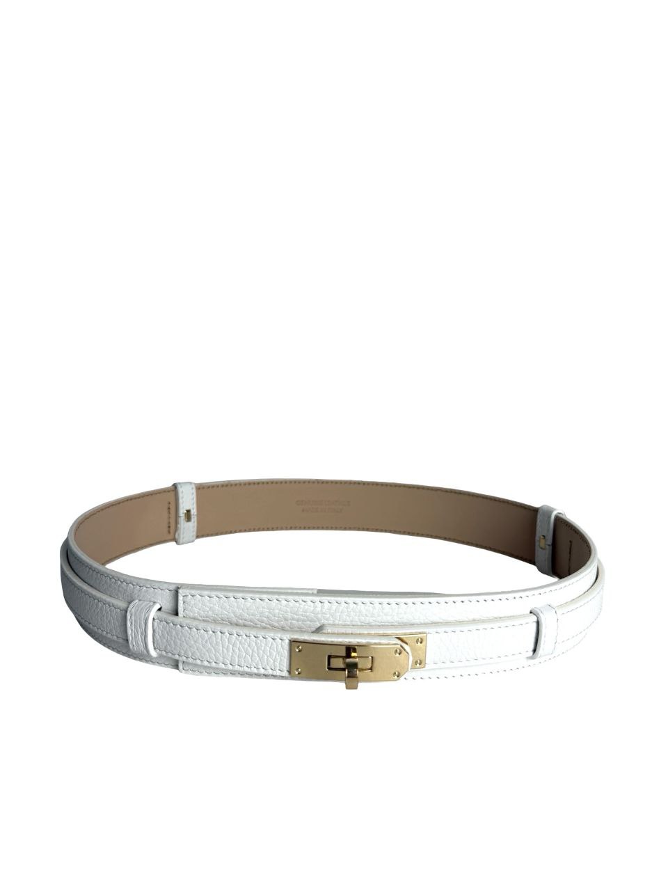 Adjustable Italian Leather Belt with Gold Buckle by Modex™