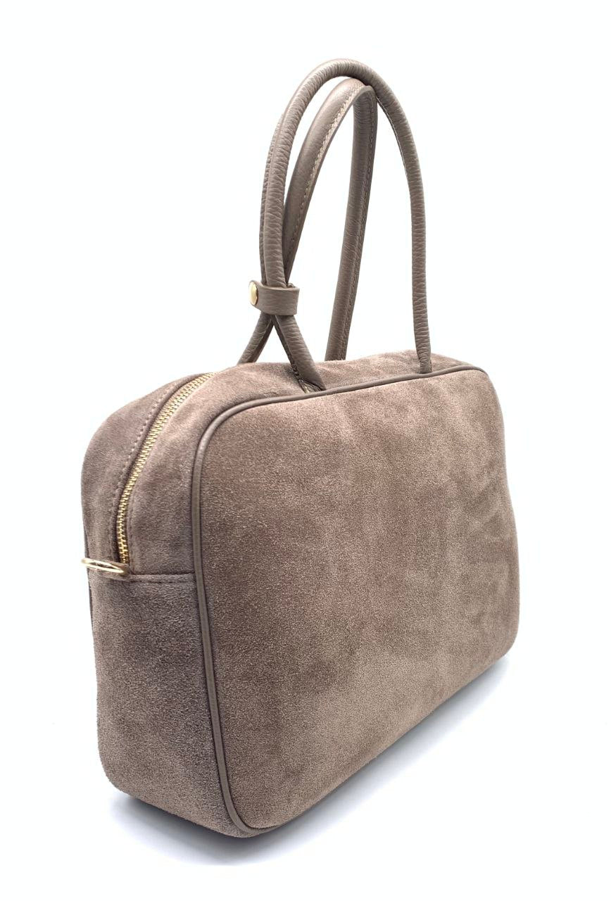 Italian Suede Leather Bag with Refined Detailing — Modex™