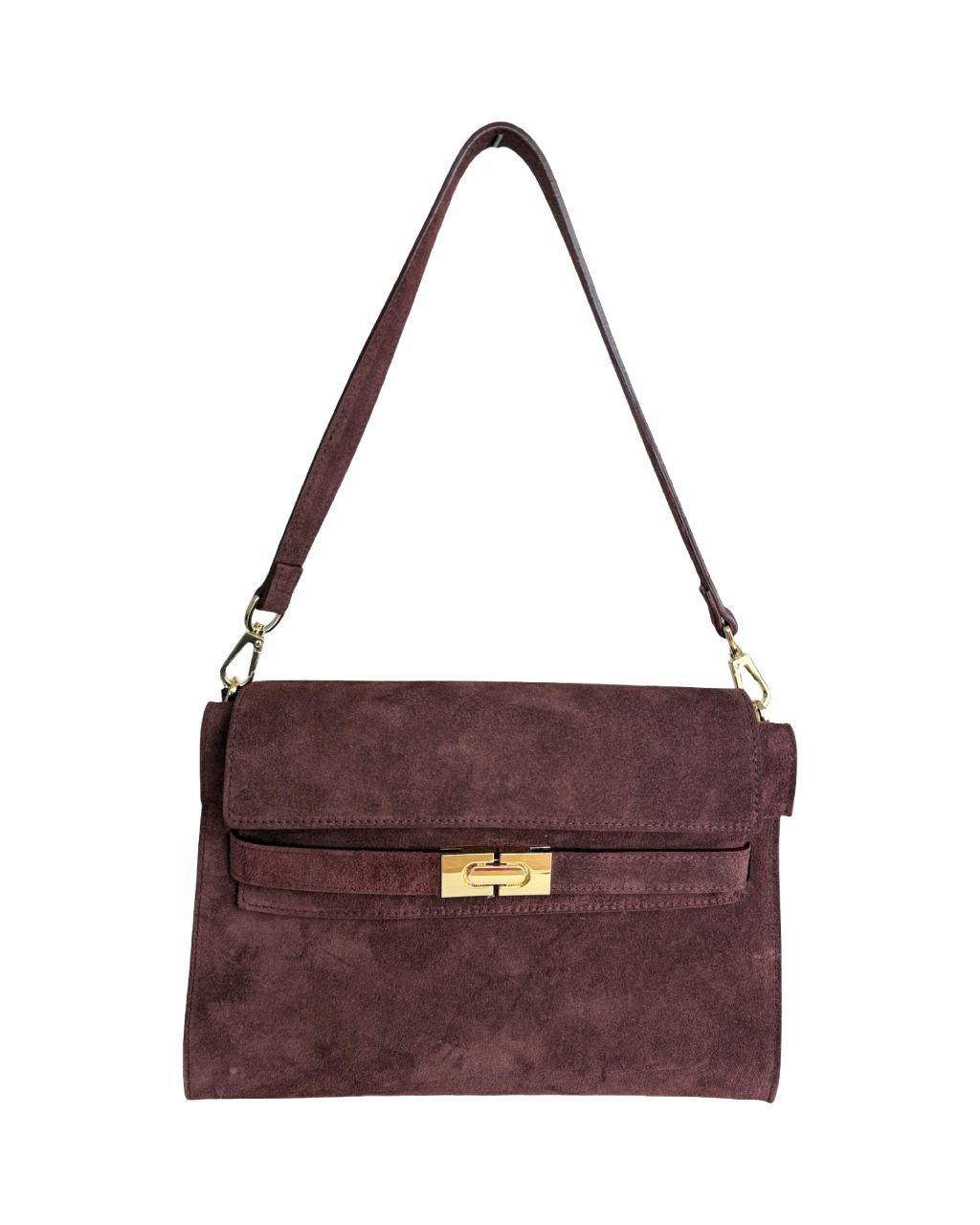 Italian Suede Shoulder/Clutch — refined and versatile