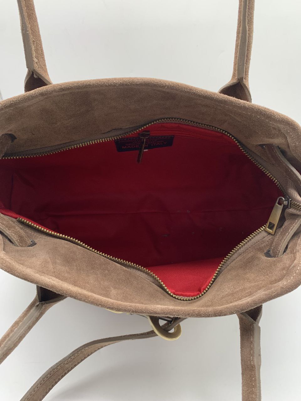 Elegant Suede Handbag with Refined Details