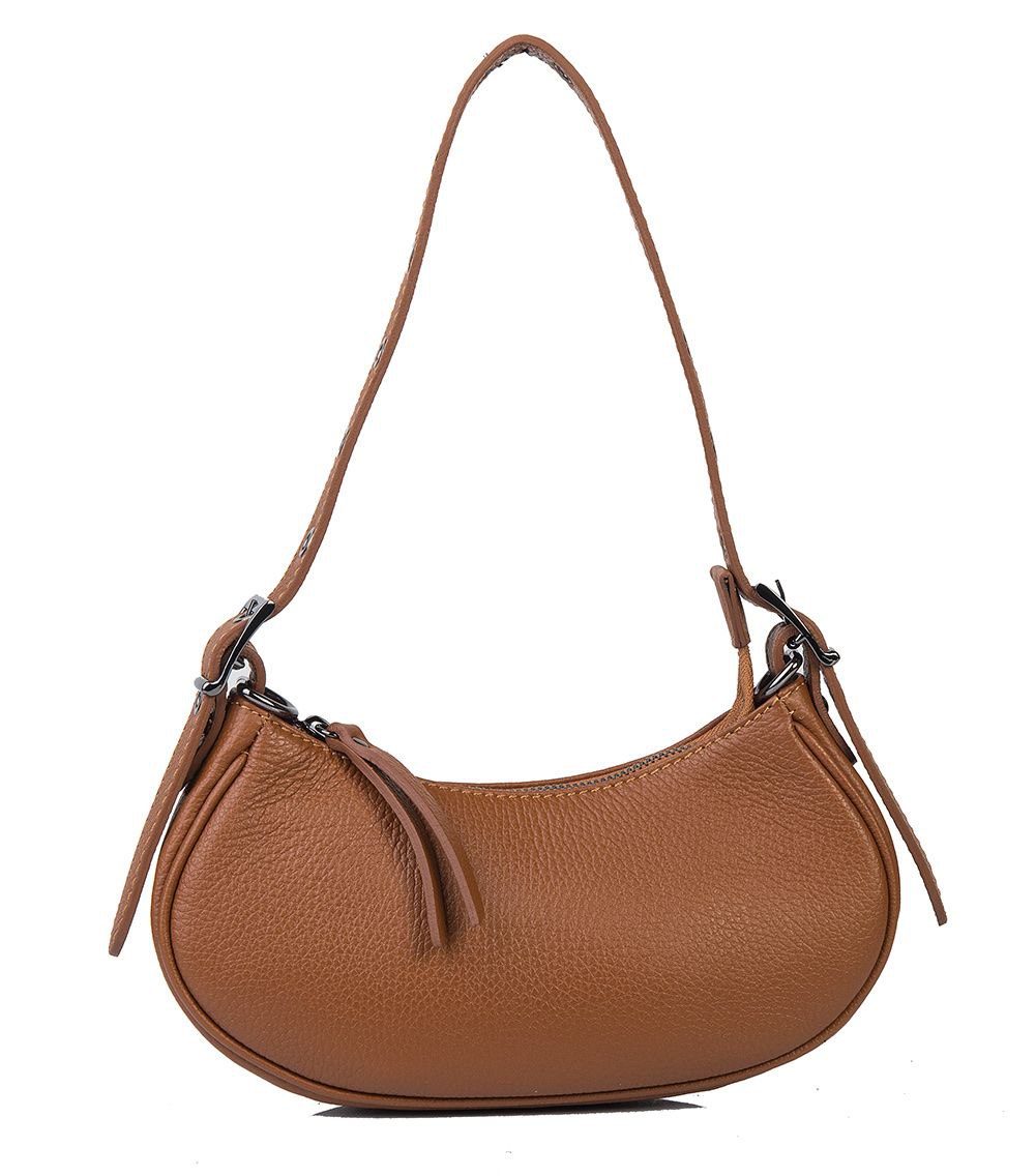 Mini Italian Leather Shoulder Bag with Eyelet Strap by Modex™
