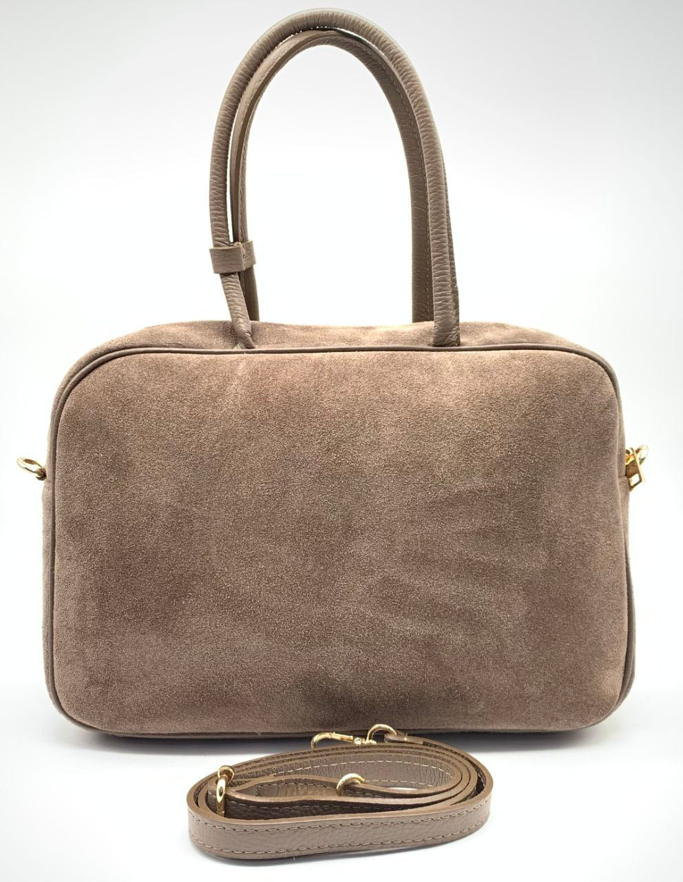 Italian Suede Leather Bag with Refined Detailing — Modex™