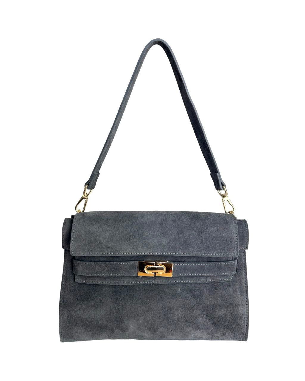 Italian Suede Shoulder/Clutch — refined and versatile